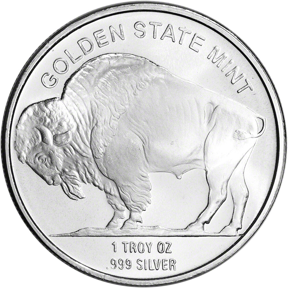 100 pc 1 oz. Golden State Mint Silver Round Buffalo .999
