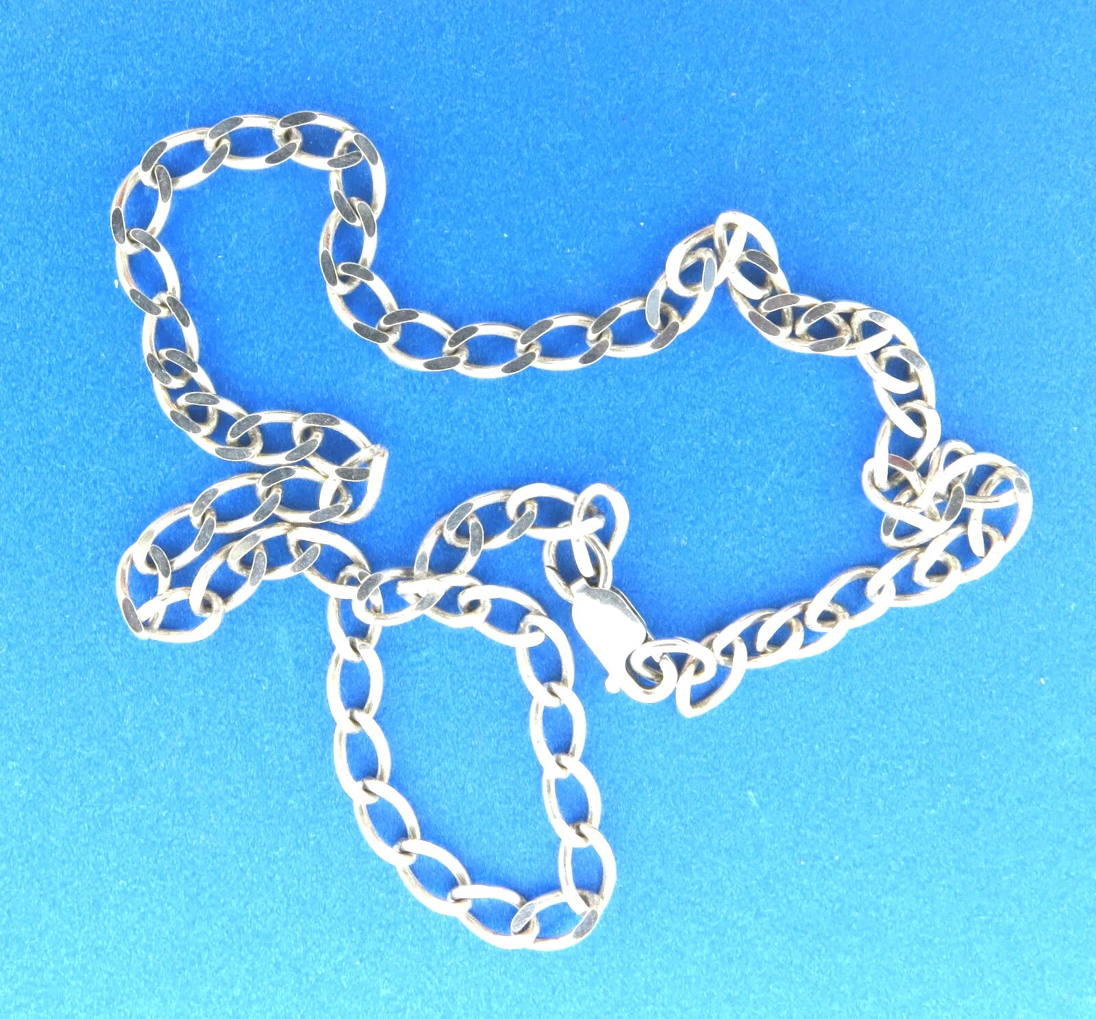 Sterling silver Curb Link Chain Necklace 5 mm 17.5" HTC 15.95g.
