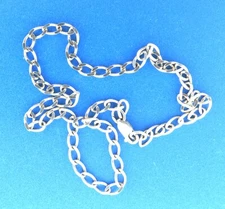 Sterling silver Curb Link Chain Necklace 5 mm 17.5" HTC 15.95g.