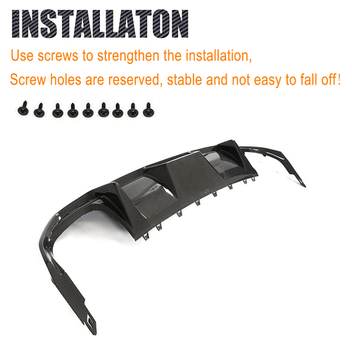 For Audi S3 8Y Sedan 2021-23 Real Carbon Fiber Rear Bumper Diffuser Lip Spoiler - Picture 10 of 12