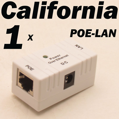 POE Injector Splitter over Ethernet Adapter For IP Camera LAN Network DC White