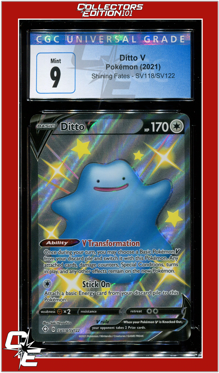 Shining Fates SV118 Full Art Ditto V CGC 9