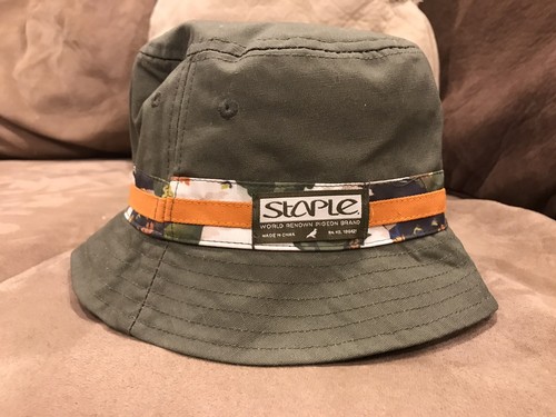 Staple Olive Camo Bucket Hat Reversable 