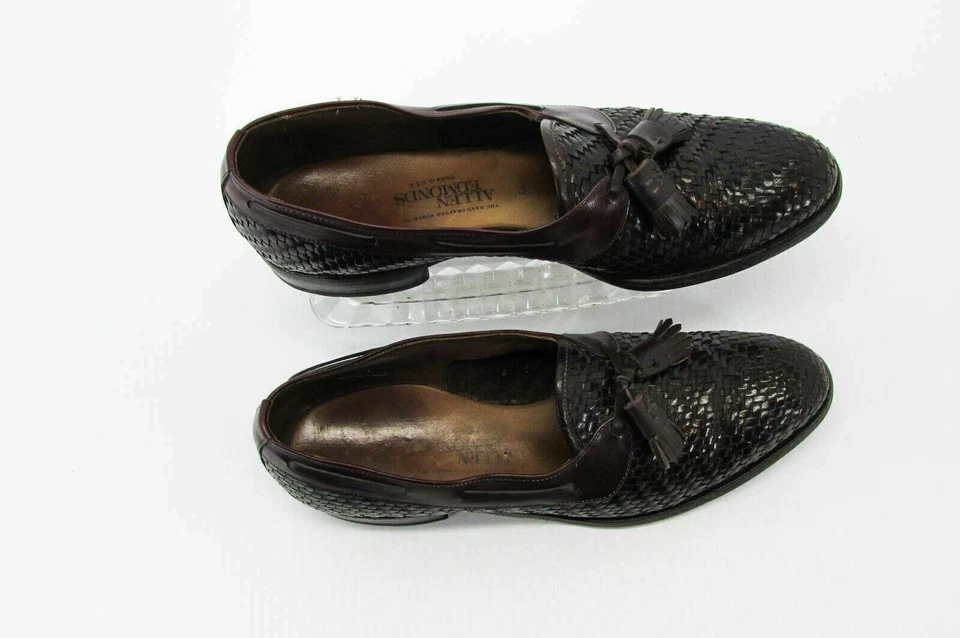 Zapato Allen Edmonds Hombre Surry Talla 9A Borgoña Borla Tejido Mocasín Usado qp Foto 2 de 4