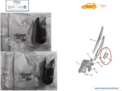 Capuchon Cache-écrou Bras Essuie-glace Arrière Pour DS3 Crossback, C2, C3, C4 - Noir ABS - 64223