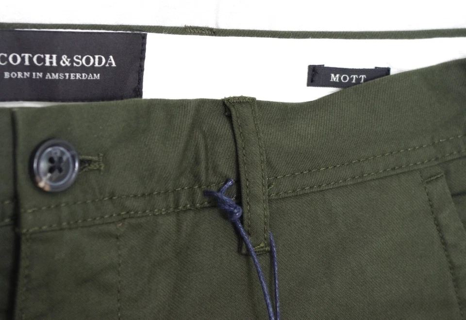 SCOTCH & SODA MOTT pantalon chino super slim fit stretch homme vert kaki foncé - Photo 3/4