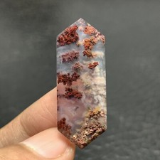 Scenic Moss Agate Cabochon 35x13x3.5mm High Quality 17.5 ct