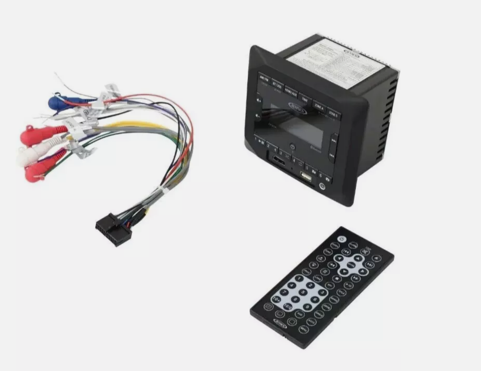 Jensen JWM22 AM/FM/Bluetooth/USB/HDMI/AUX Cube Wall Mount Stereo, A2DP