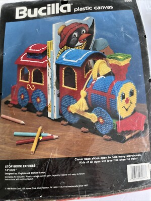 Bucilla Plastic Canvas Storybook Express Bookends Train Bedroom Nursery Kit
