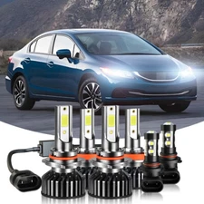 Para For Honda Civic 2006-2015 Combo LED faro + luces antiniebla 6x white