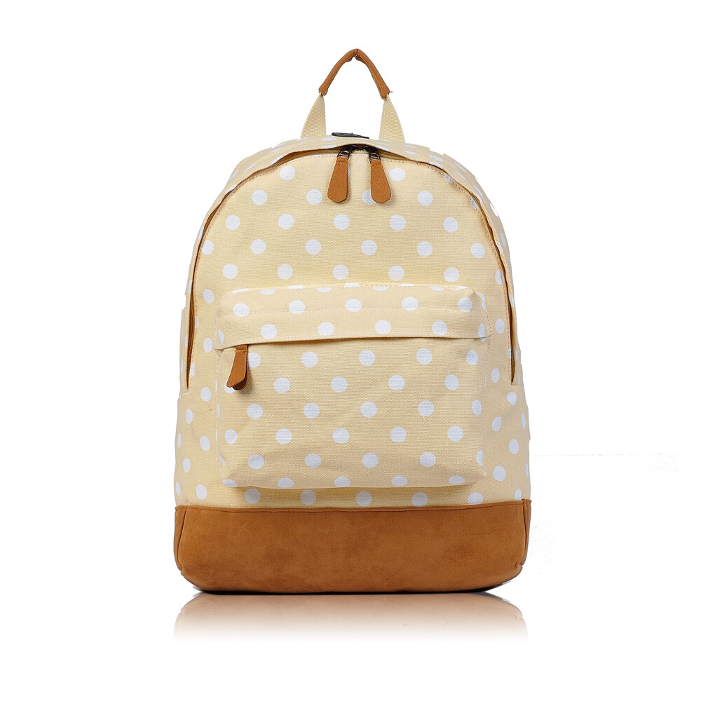 The Olive House® Polka Dot Canvas Rucksack Backpack Cream | eBay display picture 2