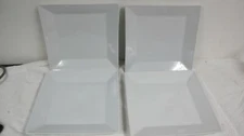 THE CELLAR WHITEWARE SQUARE 11 1/4' "  DINNER  PLATES (4) MACY'S OVENSAFE 