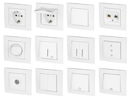 Schalterserie M1 reinweiß I All-in-One I Schalter Steckdose Dimmer Serie - Bild 5 von 34