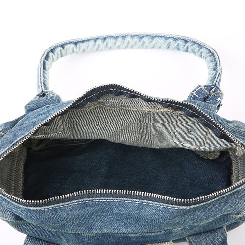 Womens Retro Denim Handbag with Metal Decoration Shoulder and Armpit Bag New - Picture 22 of 23
