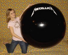 48" Inflatable METALLICA Beach Ball Glossy Black Vinyl CONCERT TOUR Beachball
