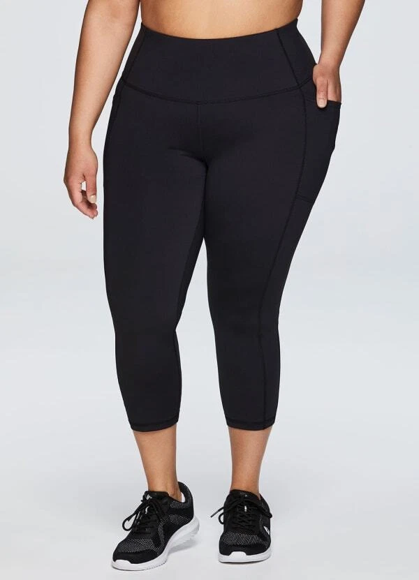 RBX Black Capri Leggings XL ++ FREE Lane Bryant Perforated See Thru Top  ❤️sj7m45