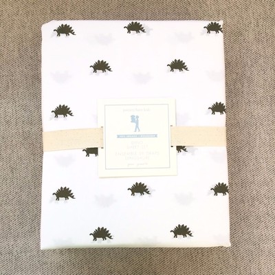 Pottery Barn Kids Organic Dino Dinosaur Sheet Set Queen Olive