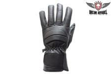 New Black Full Finger Leather Motorcycle Biker Riding Padded knuckle Gloves