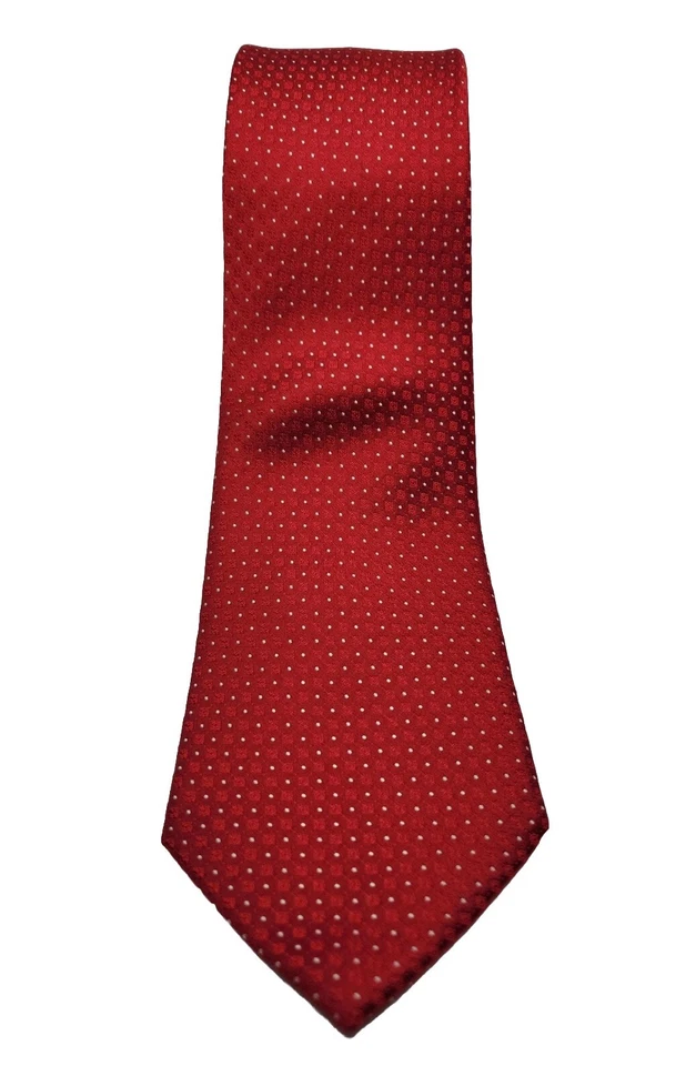 Corbata Sean John roja Power con puntos blancos 100 % seda 58" x 3,5" Foto 2 de 4