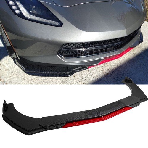 Carbon & Red Front Bumper Lip Splitter Spoiler For Dodge Challenger SRT SXT RT - Picture 13 of 13