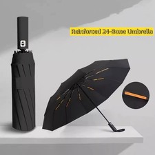 1PC Automatic Black Glue Folding Rain Umbrella Reinforcement And Thickening