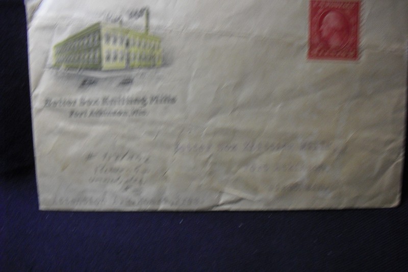 Advertising Return Envelope "Better Sox Knitting Mills" Fort Atkinson Wis