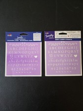Set of 2 Plaid 5 7/8" x 5" Decorative Laser Stencil Alphabet  Numbers 28021