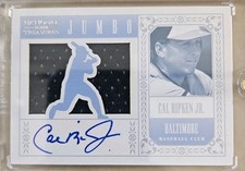 2012 Panini National Treasures Cal Ripken Jr  Game Worn Jumbo Relic Auto 10/25