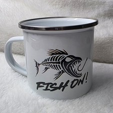 Fish on  12 Oz Enamel Camp Mug