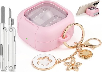 Samsung Galaxy Buds 4 Pro Case with Cute Keychain, Secure Lock & Phone Stand