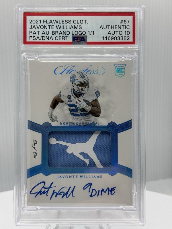 2021 Flawless Javonte Williams Jordan Jumpman Logoman Inscription Patch Auto 1/1