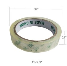32 Transparent Clear 3" Core Tape 0.7" 25 yards Length/dispenser not included