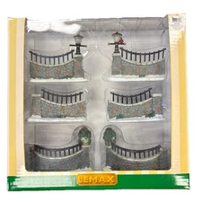 2006 Lemax Table Accents 6 Piece “Stone Wall” Decorative Design #63576 Mint/Box