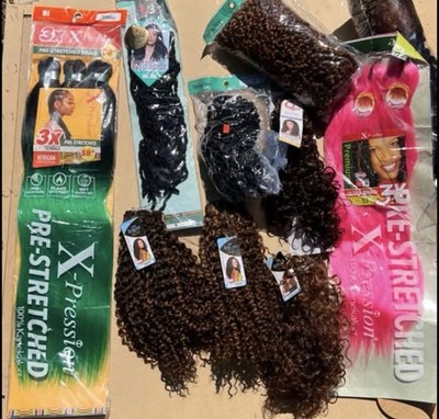 11pc Synthetic Hair Extension Lot X-Pression Pre-Stretched Equal Freetress Boss