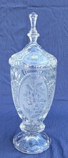 Vintage Yugoslavian Tall Lead Crystal Covered Apothecary Vase - 38cm