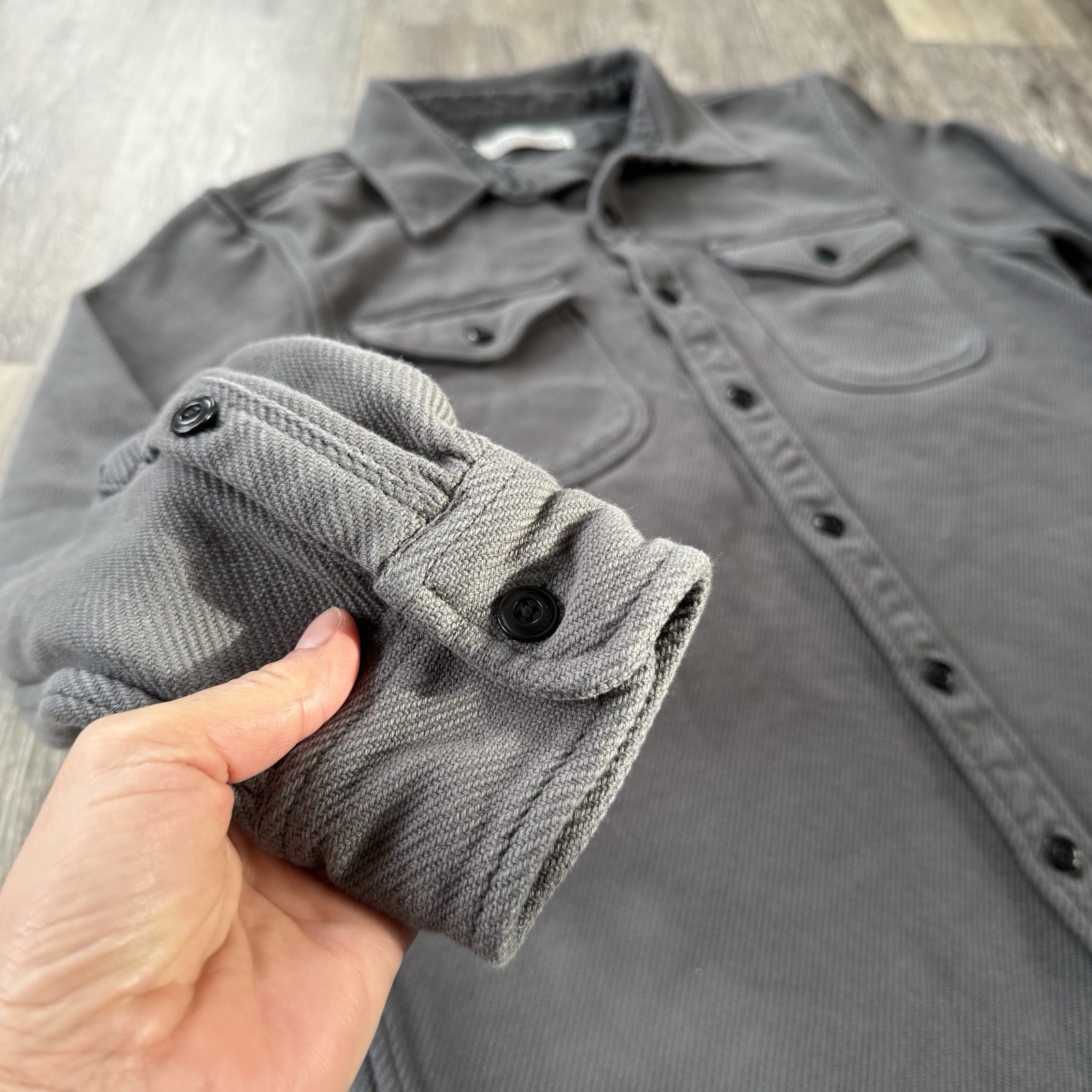 Outerknown Chroma Blanket Shirt Solid Gray Soft B… - image 5
