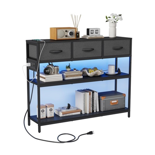 39.5 inch Entryway Table with Power Outlets, Console Table Sofa Table with 3 ...