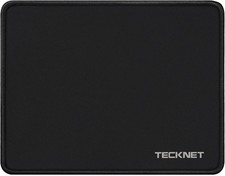TECKNET Mouse Pad with Anti-fray Stitching, Waterproof Surface  Small, Black