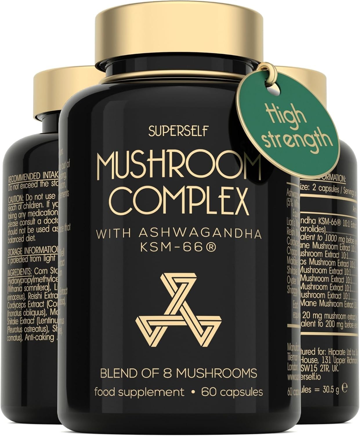 Mushroom Complex with Ashwagandha KSM-66 - Superblend of 1 count (Pack 60)