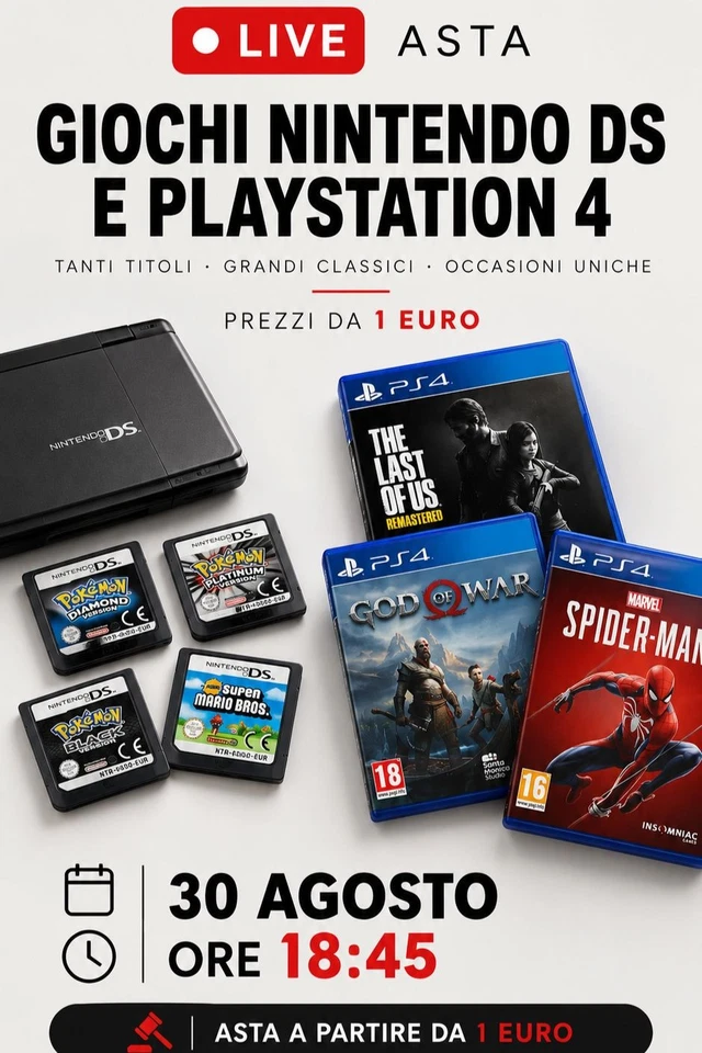 RETROGAME: PS4 E 3DS E TANTO ALTRO! ASTE A PARTIRE DA 1 EURO!