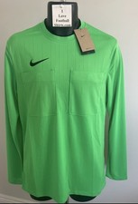 Nike grün Herren Medium 2022 2026 Langarm Fußball Schiedsrichter Shirt neu mit Etikett NEU