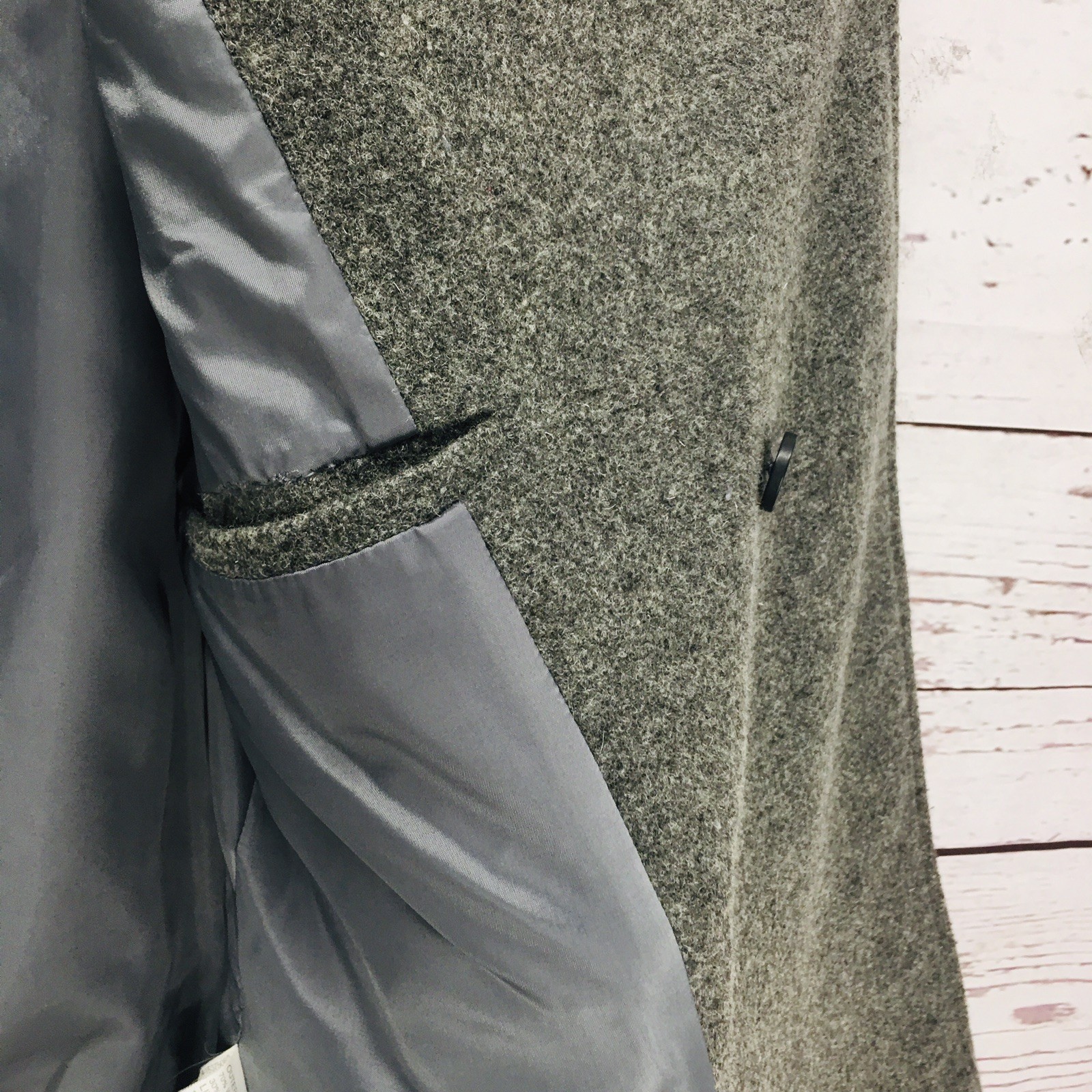 Zara Man Military Peacoat Men's M Gray Double Breasted Wool Blend Jacket Coat thumbnail 11