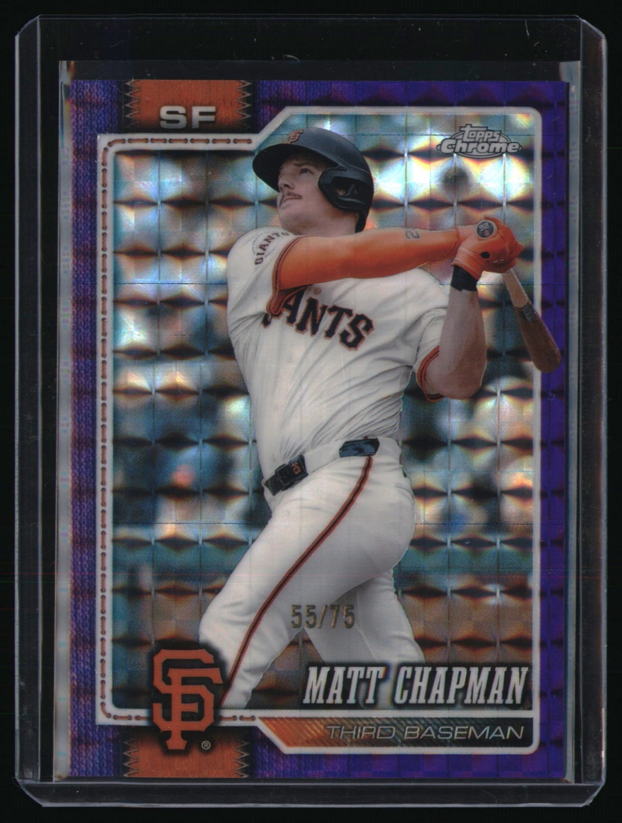 2026 Topps Chrome #193 Matt Chapman Purple Geometric Refractor #55/75 Giants