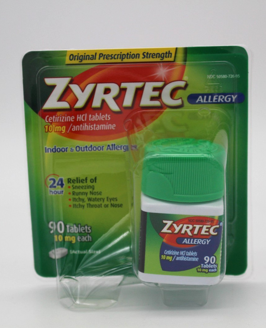 Zyrtec 10 mg 24 Hour Allergy Relief Tablets (90 Count) - EXP 06/2026
