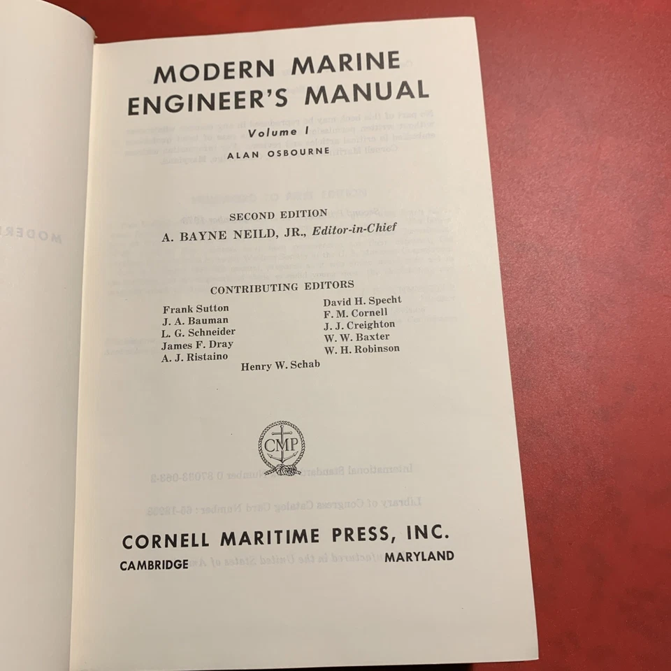 Modern Marine Engineer's Manual Hardcover Vol. 1 Alan Osbourne 1973 - Image 3 of 4