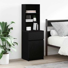 Comodino Nero 39x35x125 cm in Legno truciolato
