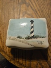 vintage soap dish with Cape Hatteras Light House