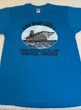 VTG 1989 USS Wasp LHD 1 Lead US Navy Assault Ship USA Made Single Stitch Tee XL