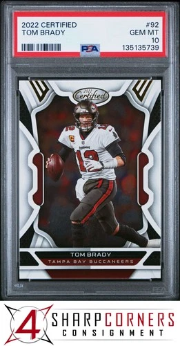 2022 PANINI CERTIFIED #92 TOM BRADY POP 6 PSA 10