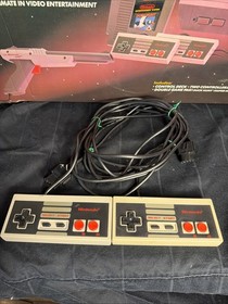 Nintendo NES Action Set Complete in Box, w Light Gun, 2 Controllers, Not Working